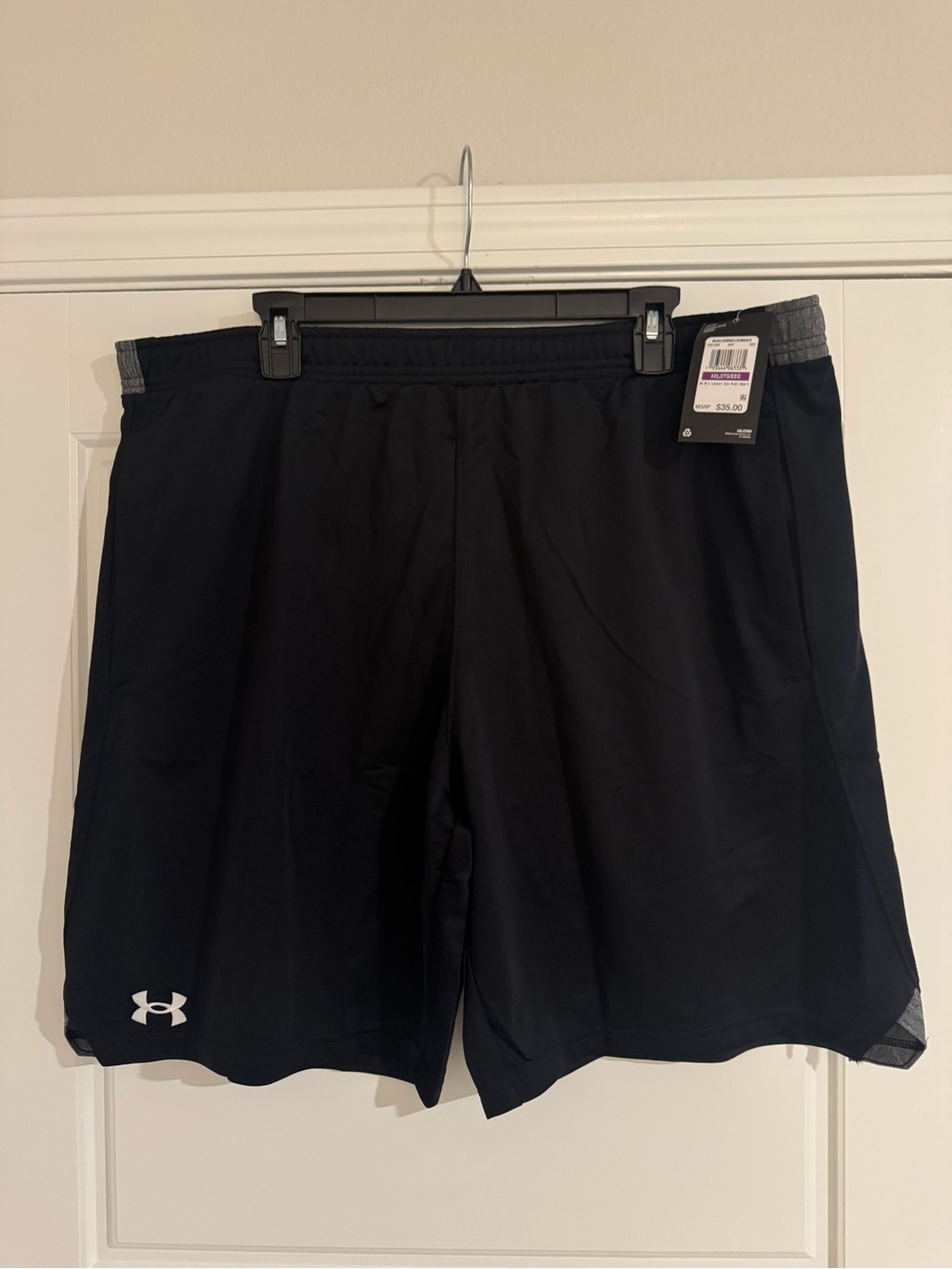Under Armour Black Men's Training Shorts with Gray Waistband